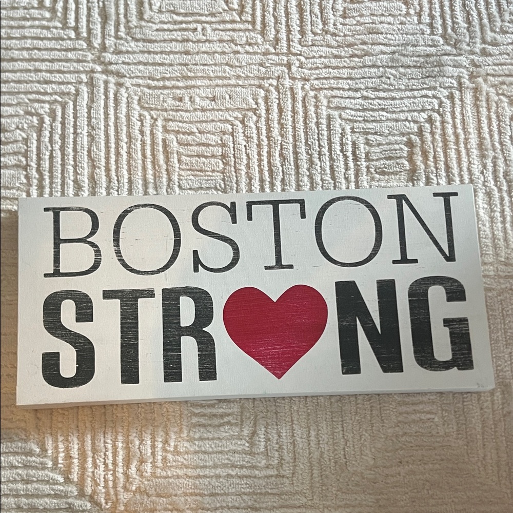 Inspirational Boston Strong Wall Art with Red Heart